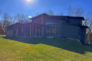 Catalyst House in the woods. Backyard