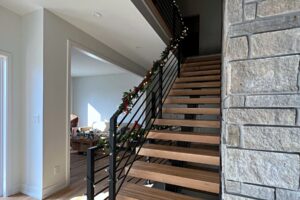 Catalyst House in the Woods. Ground floor stairs